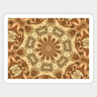 Molten Gold Fractal Mandala Kaleidoscope Abstract 2 Sticker